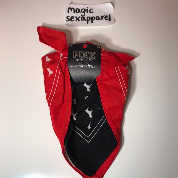 VS PINK 2 PC BANDANA SET HEADBAND LOGO HANKERCHIEF - Picture 4 of 5